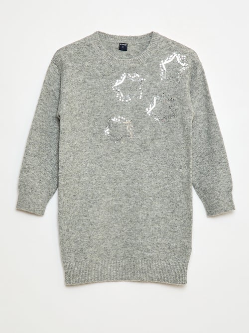Abito in maglia con stelle di paillettes - Kiabi