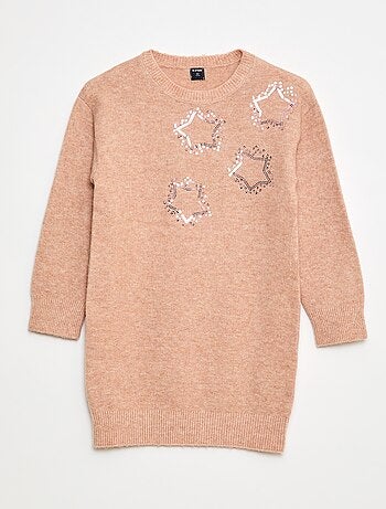 Abito in maglia con stelle in paillettes