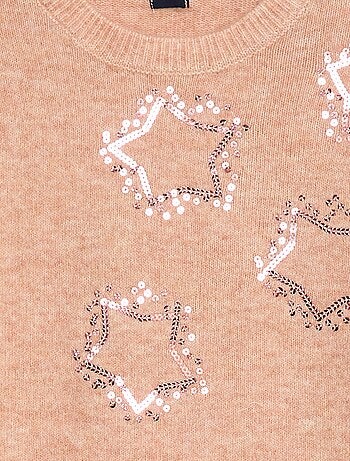 Abito in maglia con stelle in paillettes