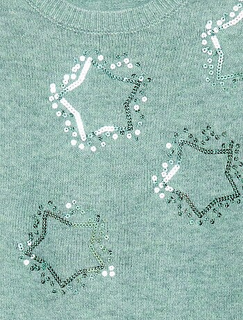 Abito in maglia con stelle in paillettes