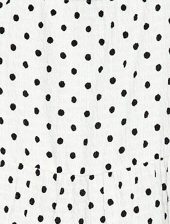 Abito in maglia crêpe con stampa a pois