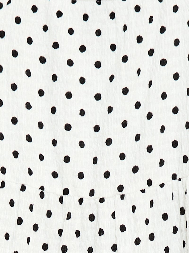 Abito in maglia crêpe con stampa a pois Bianco - Kiabi