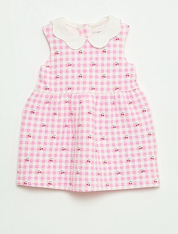 Vestito in maglia effetto stropicciato con collo in popeline