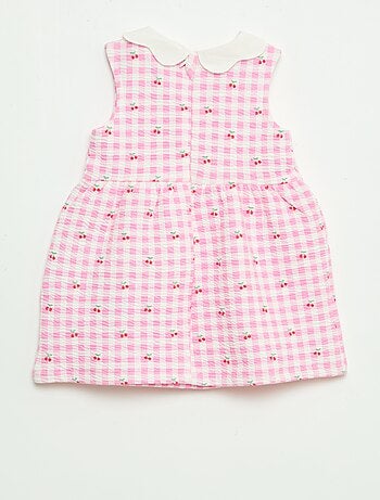 Vestito in maglia effetto stropicciato con collo in popeline