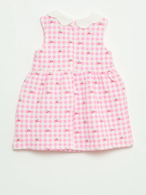 Abito in maglia effetto stropicciato con colletto in popeline - Kiabi