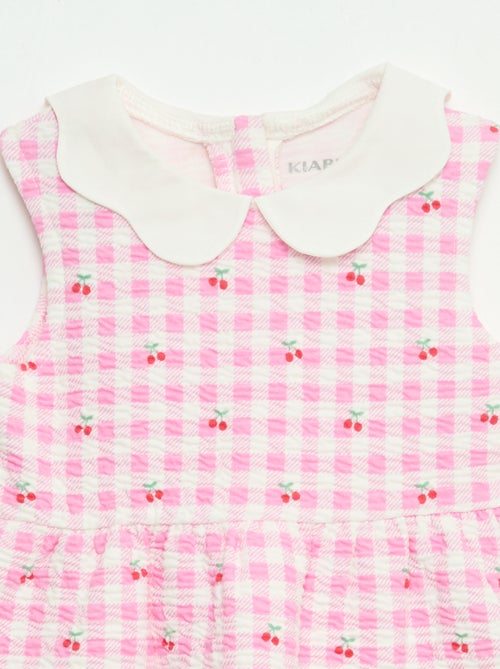 Abito in maglia effetto stropicciato con colletto in popeline - Kiabi