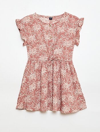 Abito in maglia goffrata abbottonato sul davanti