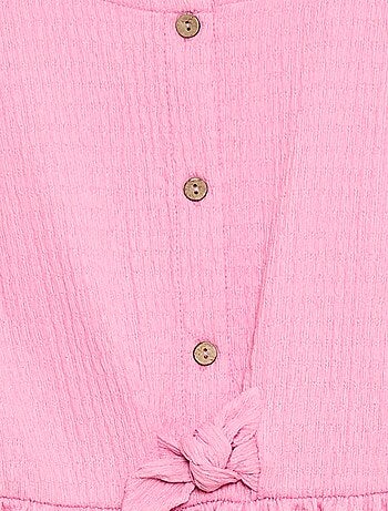 Abito in maglia goffrata abbottonato sul davanti