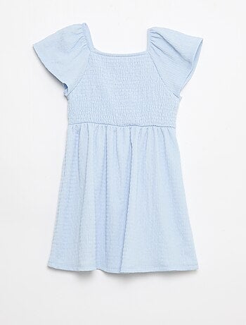 Abito in maglia goffrata tinta unita