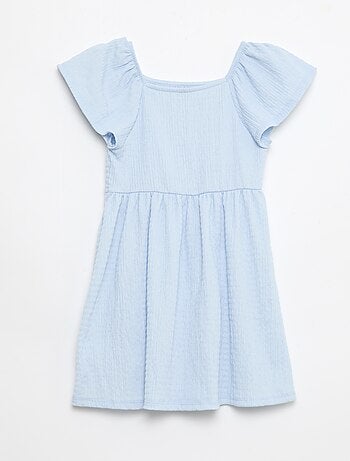 Abito in maglia goffrata tinta unita