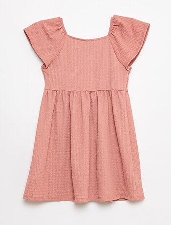 Abito in maglia goffrata tinta unita