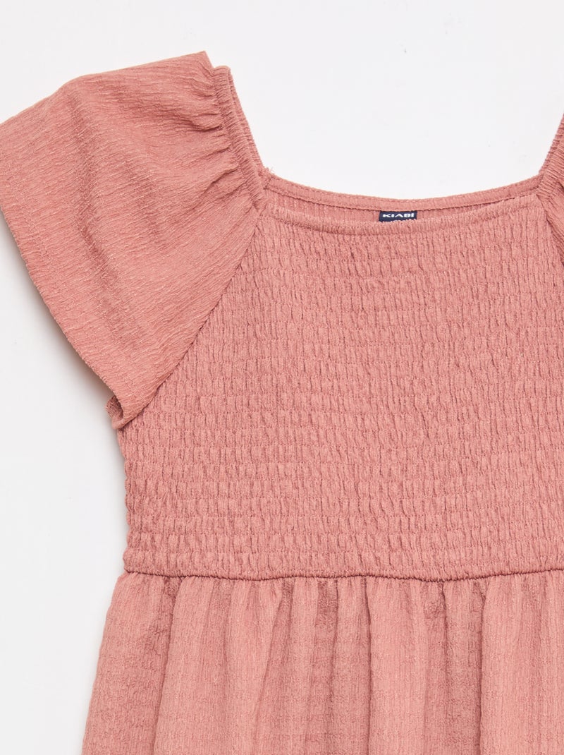 Abito in maglia goffrata tinta unita Rosa - Kiabi