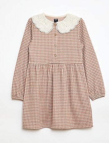 Abito in maglia jacquard con colletto Claudine