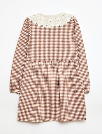 Abito in maglia jacquard con colletto Claudine