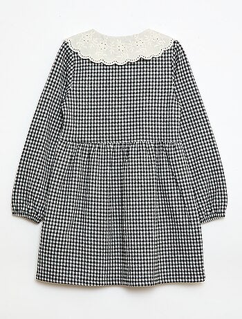 Abito in maglia jacquard con colletto Claudine