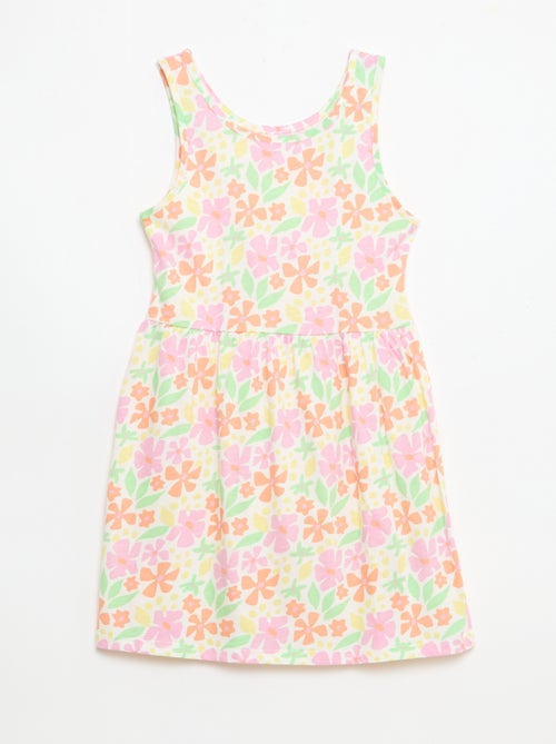 Abito in maglia leggera e sottile con spalline sottili e motivo all-over in cotone - Kiabi