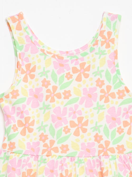 Abito in maglia leggera e sottile con spalline sottili e motivo all-over in cotone - Kiabi