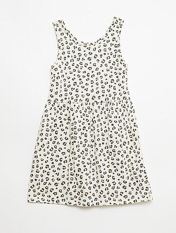 Abito in maglia leggera e sottile con spalline sottili e motivo all-over in cotone