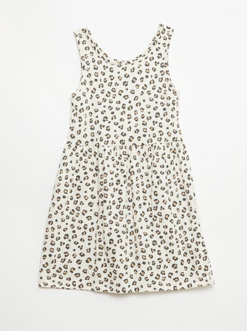 Abito in maglia leggera e sottile con spalline sottili e motivo all-over in cotone - Kiabi