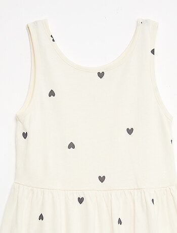 Abito in maglia leggera e sottile con spalline sottili e motivo all-over in cotone