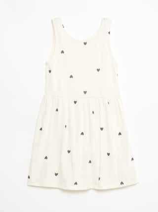 Abito in maglia leggera e sottile con spalline sottili e motivo all-over in cotone