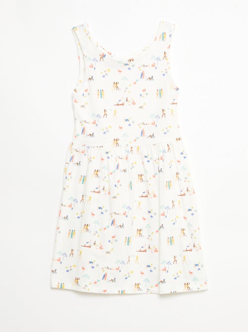 Abito in maglia leggera e sottile con spalline sottili e motivo all-over in cotone - Kiabi