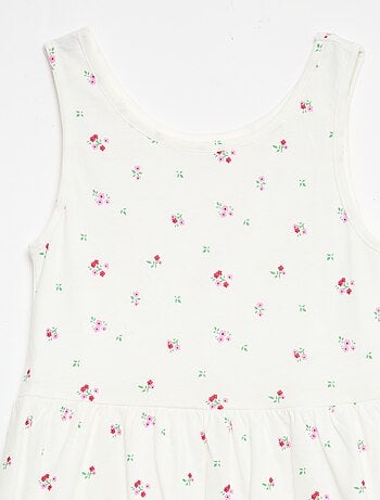 Abito in maglia leggera e sottile con spalline sottili e motivo all-over in cotone