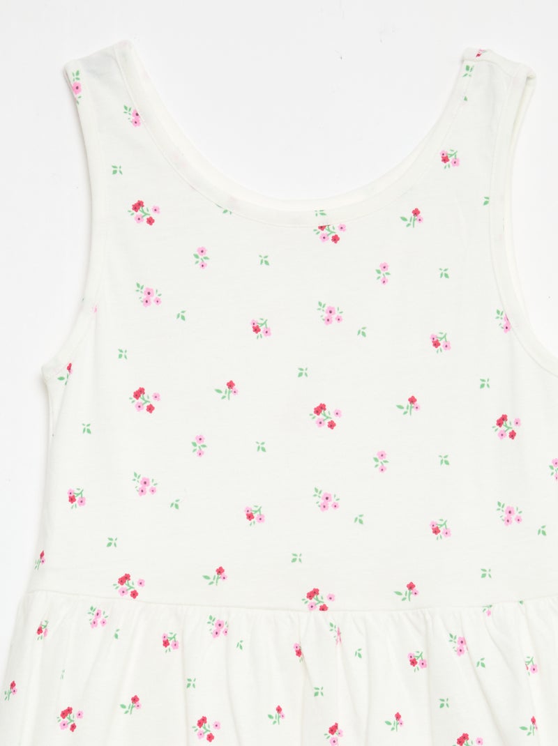 Abito in maglia leggera e sottile con spalline sottili e motivo all-over in cotone Bianco - Kiabi