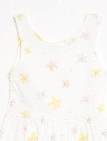 Abito in maglia leggera e sottile con spalline sottili e motivo all-over in cotone