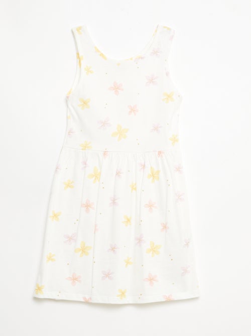 Abito in maglia leggera e sottile con spalline sottili e motivo all-over in cotone - Kiabi