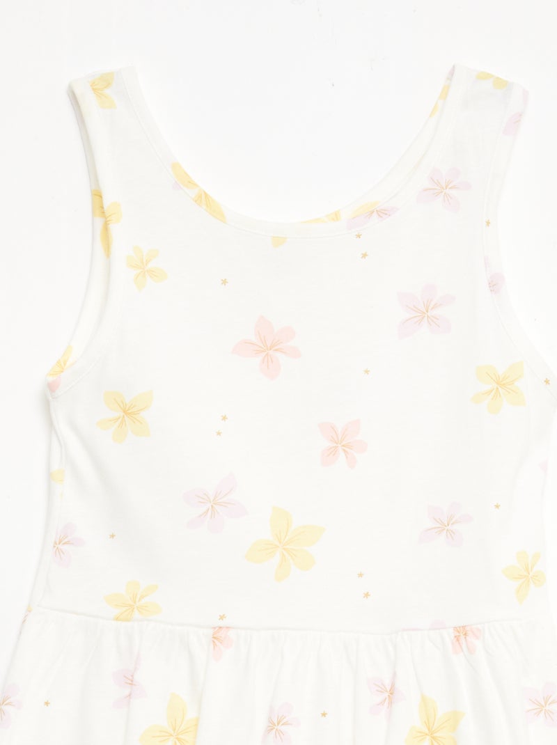 Abito in maglia leggera e sottile con spalline sottili e motivo all-over in cotone Bianco - Kiabi