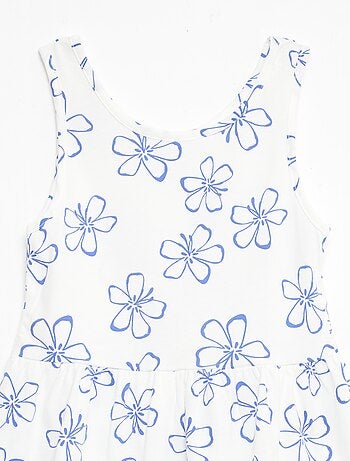 Abito in maglia leggera e sottile con spalline sottili e motivo all-over in cotone