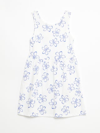 Abito in maglia leggera e sottile con spalline sottili e motivo all-over in cotone