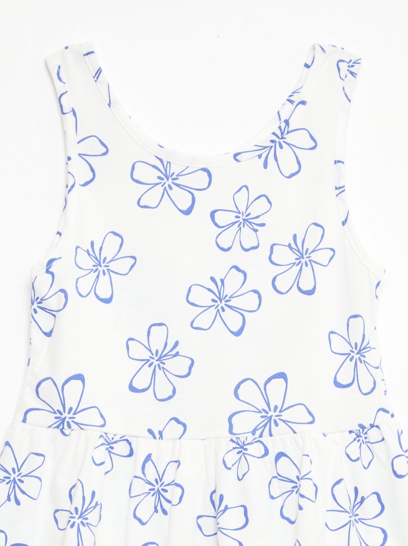 Abito in maglia leggera e sottile con spalline sottili e motivo all-over in cotone Bianco - Kiabi