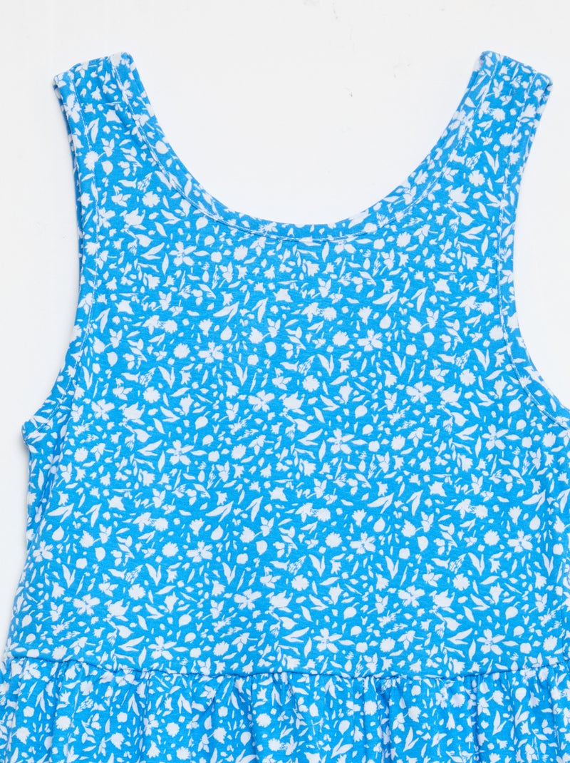 Abito in maglia leggera e sottile con spalline sottili e motivo all-over in cotone Blu - Kiabi