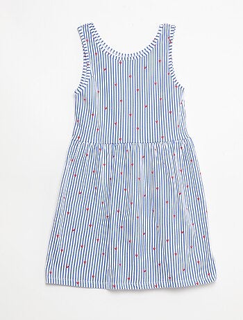 Abito in maglia leggera e sottile con spalline sottili e motivo all-over in cotone