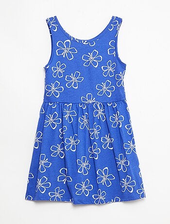 Abito in maglia leggera e sottile con spalline sottili e motivo all-over in cotone