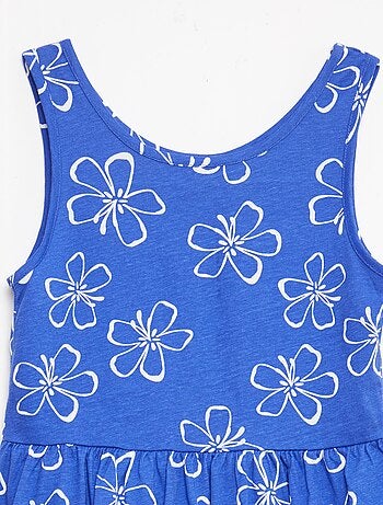 Abito in maglia leggera e sottile con spalline sottili e motivo all-over in cotone