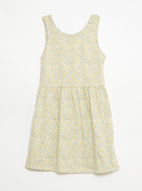 Abito in maglia leggera e sottile con spalline sottili e motivo all-over in cotone - Kiabi