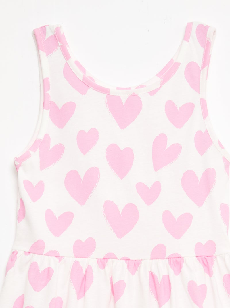 Abito in maglia leggera e sottile con spalline sottili e motivo all-over in cotone Rosa - Kiabi