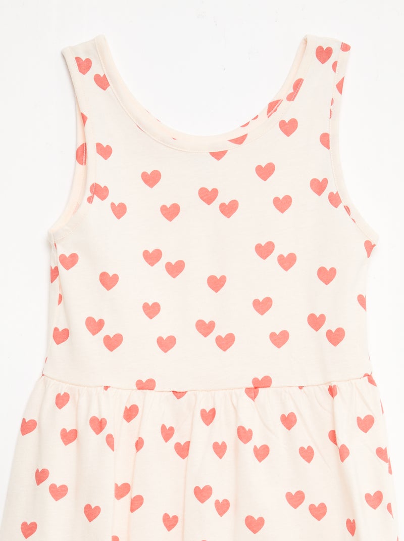 Abito in maglia leggera e sottile con spalline sottili e motivo all-over in cotone Rosso - Kiabi