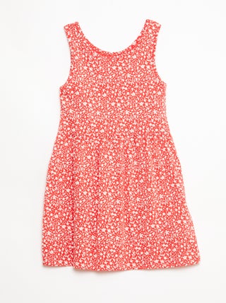 Abito in maglia leggera e sottile con spalline sottili e motivo all-over in cotone