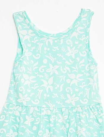 Abito in maglia leggera e sottile con spalline sottili e motivo all-over in cotone