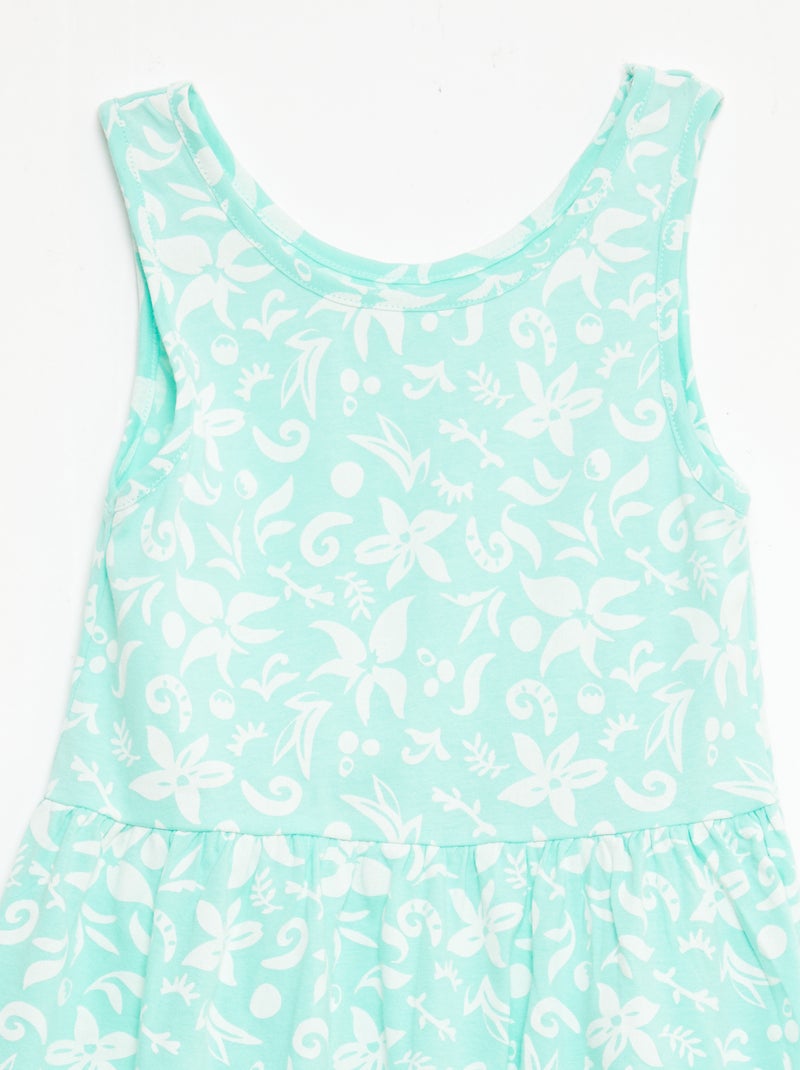 Abito in maglia leggera e sottile con spalline sottili e motivo all-over in cotone Verde - Kiabi