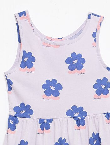 Abito in maglia leggera e sottile con spalline sottili e motivo all-over in cotone