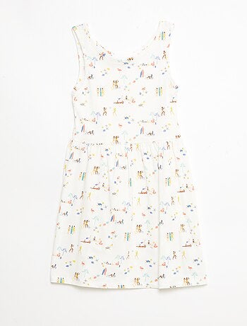 Abito in maglia leggera spalline sottili all-over in cotone