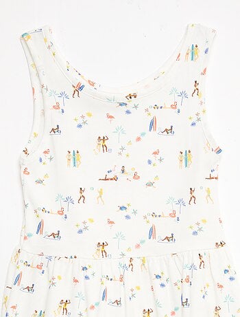 Abito in maglia leggera spalline sottili all-over in cotone