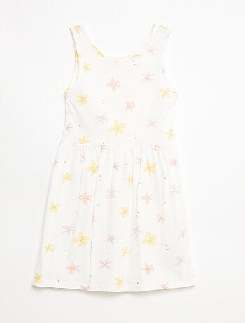 Abito in maglia leggera spalline sottili all-over in cotone