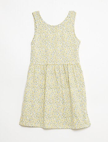 Abito in maglia leggera spalline sottili all-over in cotone