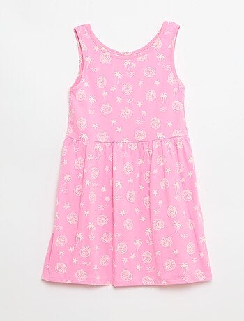 Abito in maglia leggera spalline sottili all-over in cotone